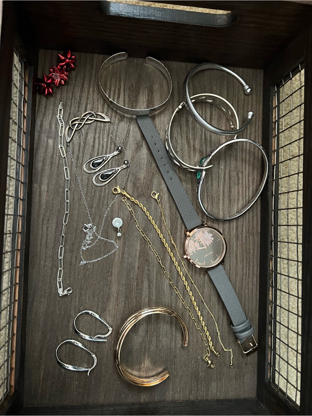 Lot of Nine West Watch plus misc bracelets, necklaces, earrings